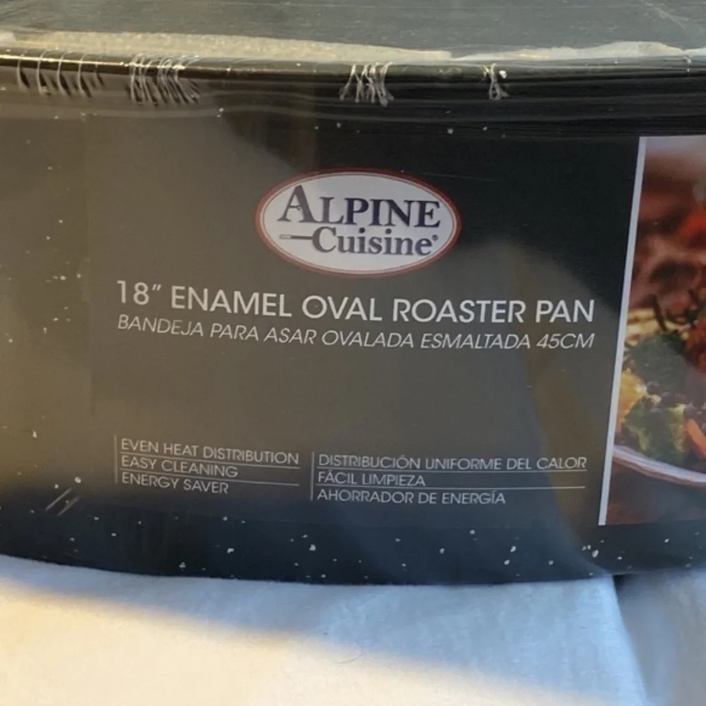 Alpine Cuisine 18in‎ Oval Enamel Roaster Pan With Lid NWT